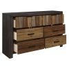 Unique Style Multi Color Finish Modern Industrial Bedroom Furniture 1pc Dresser, 6 Dovetail Drawers Wooden