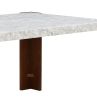 ACME Hettie Dining Table, Engineering Stone & Brown Finish DN02157