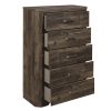 Rustic Brown Finish Chest with Storage Drawers Clipped Corners Transitional Style Wooden Bedroom Furniture 1pc