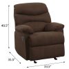 Chocolate Pillow Top Arms Recliner with Tufted Back