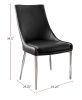 Contemporary Style Set of 2pcs Dining Chairs Black Leatherette Silver Finish Metal legs Side Chair Dining Room Furniture