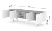 Space - TV Stand 4D white / white gloss