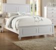 White Color Eastern King Size Bed Bedroom Furniture High Panel Headboard Footboard Plywood 1pc Bedframe