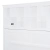 Queen Size Murphy Bed Wall Bed with Top Shelves & USB,White