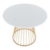 Canary Cosmo Contemporary Dining Table in Gold Metal and White MDF by LumiSource