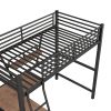 Twin Size Loft Metal&MDF Bed with Desk and Shelf, Black (Old SKU:SM001105AAB-1)