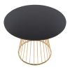 Canary Cosmo Contemporary Dining Table in Gold Metal and Black MDF by LumiSource