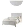 White Color Eastern King Size Bed Bedroom Furniture High Panel Headboard Footboard Plywood 1pc Bedframe