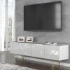 Space - TV Stand 4D white / white gloss