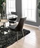 Contemporary Style Set of 2pcs Dining Chairs Black Leatherette Silver Finish Metal legs Side Chair Dining Room Furniture