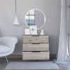 Kaia 3 Drawers Dresser, Superior Top -Light Gray