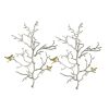 17x5.5x22" Metal Branch Wall Sculptures with Bird Accents