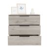 Kaia 3 Drawers Dresser, Superior Top -Light Gray