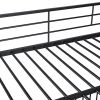 Full over Full Size Metal Bunk Bed with Slide and Guardrails, Black