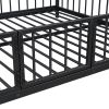 Full over Full Size Metal Bunk Bed with Slide and Guardrails, Black