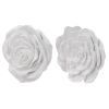 S/2 White Rose Hanging Wall Accents