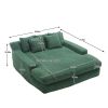 COOLMORE Seersucker 2-seater lazy sofa With 5 back pillows,Comfy Sofa- Deep Seat Couch for Living Room,Club (Emerald)