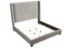 King Upholstered Bed in a Box Light Gray