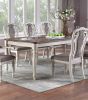 Transitional Style 1pc Dining Table w 2x Leaves Antique White Finish Oak Top Rectangle Table Kitchen Dining Room