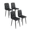 Dining Chairs Set of 4, Modern Kitchen Dining Room Chairs, PU Dining Chair Upholstered Cushion Seat and Sturdy Metal Legs