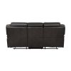 1pc Living Room Furniture Modern Design Reclining Sofa Dark Gray Breathable Faux Leather Upholstery Contemporary Home