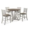 Antique White Rustic Style 1pc Counter Height Dining Table Two-tone Design Dining Room Furniture