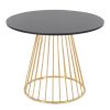 Canary Cosmo Contemporary Dining Table in Gold Metal and Black MDF by LumiSource