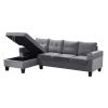 Sectional Sofa Set for Living Room with L Shape Chaise Lounge ,cup holder and Left Hand with Storage Chaise Modern 4 Seat (Grey)