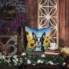 Boston Terrier in Sunflowers Throw Pillow Machine Washable, Indoor Outdoor Decorative Pillow for Couch, Bed or Patio, 14Hx14W