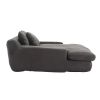 COOLMORE Seersucker 2-seater lazy sofa With 5 back pillows,Comfy Sofa- Deep Seat Couch for Living Room,Club (Gray)