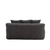 COOLMORE Seersucker 2-seater lazy sofa With 5 back pillows,Comfy Sofa- Deep Seat Couch for Living Room,Club (Gray)