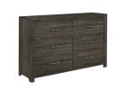 Dark Gray Finish 1pc Dresser of 6x Drawers Chrome Tone Handles Contemporary Design Bedroom Furniture