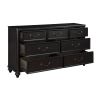 Charcoal Brown Finish Traditional Bedroom Furniture 1pc Dresser of 7 Drawers Antique Handles Classic Design