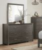 Dark Gray Finish 1pc Dresser of 6x Drawers Chrome Tone Handles Contemporary Design Bedroom Furniture