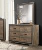 Rustic Dark Ebony Finish 1pc Dresser of 6 Drawers Wooden Bedroom Modern Furniture Mahogany Finished Wood Planks