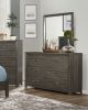 Dark Gray Finish 1pc Dresser of 6x Drawers Chrome Tone Handles Contemporary Design Bedroom Furniture