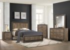 Rustic Dark Ebony Finish 1pc Dresser of 6 Drawers Wooden Bedroom Modern Furniture Mahogany Finished Wood Planks