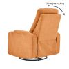 Swivel Rocking Recliner Sofa Chair With USB Charge Port & Cup Holder For Living Room, Bedroom