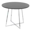 Cosmo Canary Contemporary Dining Table in Chrome Metal and Black MDF by LumiSource