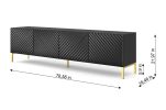 Surf 200 TV Stand black matt / black gloss