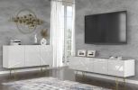 Space - TV Stand 4D white / white gloss