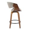 Symphony Mid-Century Modern Counter Stool in Walnut and Grey Faux Leather by LumiSource - Set of 2