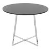 Cosmo Canary Contemporary Dining Table in Chrome Metal and Black MDF by LumiSource