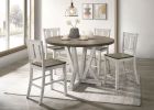 Antique White Rustic Style 1pc Counter Height Dining Table Two-tone Design Dining Room Furniture