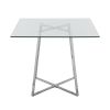 Cosmo Contemporary Square Dining Table with Chrome Metal Legs and Clear Glass Top by LumiSource