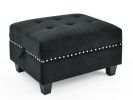 U shape Modular Sectional Sofa; DIY Combination; includes Four Single Chair and Two Corner; Black Velvet