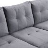 Sectional Sofa Set for Living Room with L Shape Chaise Lounge ,cup holder and Left Hand with Storage Chaise Modern 4 Seat (Grey)