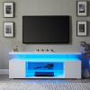 TV Stand for 65 Inch TV LED Gaming Entertainment Center Media Storage Console Table with Large Side Cabinet for Living Room( White)