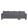 Sectional Sofa Set for Living Room with L Shape Chaise Lounge ,cup holder and Left Hand with Storage Chaise Modern 4 Seat (Grey)