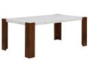 ACME Hettie Dining Table, Engineering Stone & Brown Finish DN02157